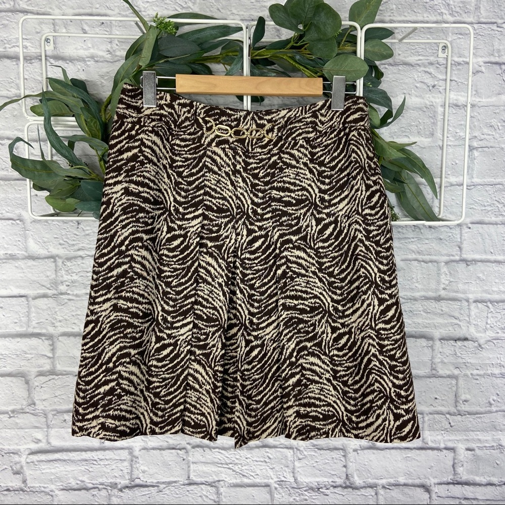 SALE **5 for $25** Ann Taylor Brown and Beige Pattern Flare Skirt